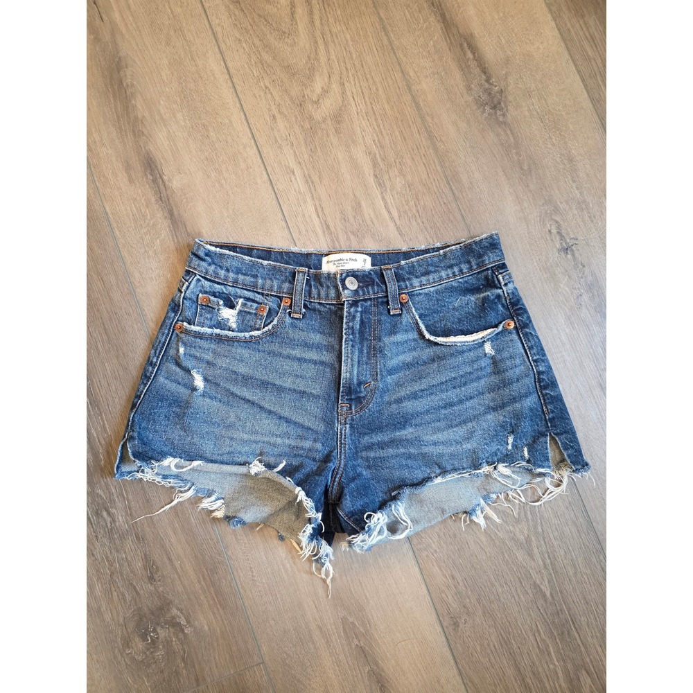 Abercrombie & Fitch Women's Size 26 2 Denim Curve Love Mid Rise 2.5" Mom Shorts